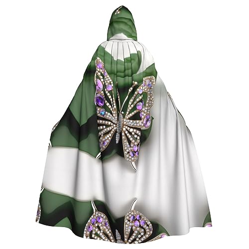 Bvrctyp Kapuzenumhang mit Kapuze und Strass-Schmetterlings-Aufdruck, Halloween, Weihnachten, Party, Cosplay-Kostüme Bvrctyp Kapuzenumhang mit Kapuze und Strass-Schmetterlings-Aufdruck, Halloween, Weihnachten, Party, Cosplay-Kostüme von Bvrctyp