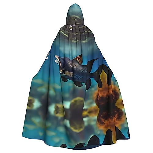 Bvrctyp Kapuzenumhang mit Kapuze und Wels-Druck, für Halloween, Weihnachten, Party, Cosplay-Kostüme Bvrctyp Kapuzenumhang mit Kapuze und Wels-Druck, für Halloween, Weihnachten, Party, Cosplay-Kostüme von Bvrctyp