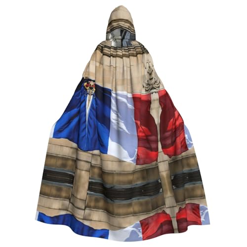 Bvrctyp Kapuzenumhang mit Kapuze und französischer Flagge, Halloween, Weihnachten, Party, Cosplay Bvrctyp Kapuzenumhang mit Kapuze und französischer Flagge, Halloween, Weihnachten, Party, Cosplay von Bvrctyp
