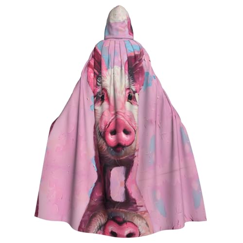 Bvrctyp Kapuzenumhang mit Kapuze und rotem Schweineaufdruck, Halloween, Weihnachten, Party, Cosplay-Kostüme Bvrctyp Kapuzenumhang mit Kapuze und rotem Schweineaufdruck, Halloween, Weihnachten, Party, Cosplay-Kostüme von Bvrctyp