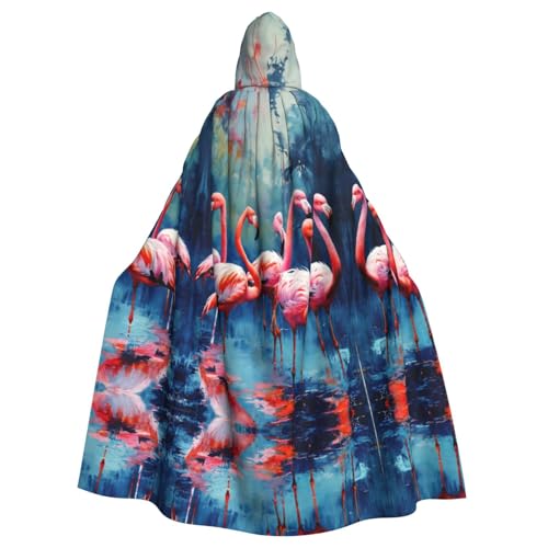 Bvrctyp Kapuzenumhang mit Kapuze und vielen Flamingos, für Halloween, Weihnachten, Party, Cosplay Bvrctyp Kapuzenumhang mit Kapuze und vielen Flamingos, für Halloween, Weihnachten, Party, Cosplay von Bvrctyp