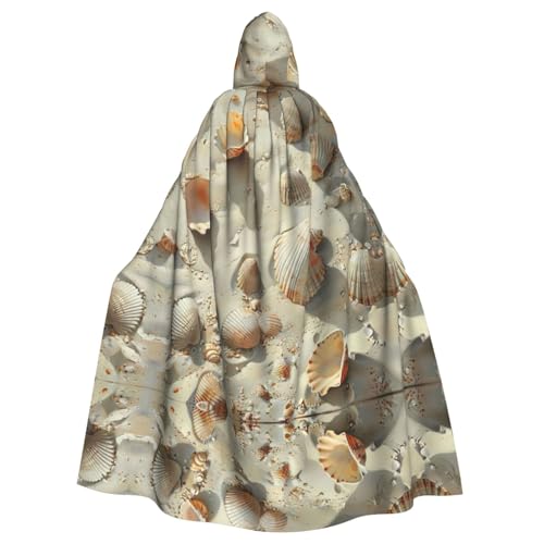 Bvrctyp Kapuzenumhang mit Muscheln und Sanddruck, mit Kapuze, Halloween, Weihnachten, Party, Cosplay Bvrctyp Kapuzenumhang mit Muscheln und Sanddruck, mit Kapuze, Halloween, Weihnachten, Party, Cosplay von Bvrctyp