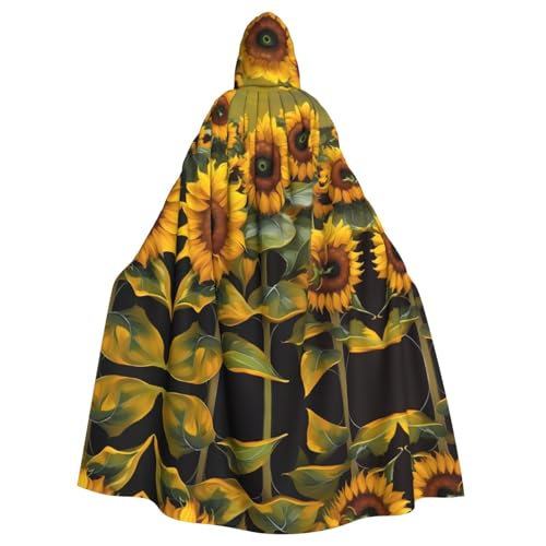 Bvrctyp Kapuzenumhang mit Sonnenblumen-Aufdruck, mit Kapuze, Halloween, Weihnachten, Party, Cosplay-Kostüme Bvrctyp Kapuzenumhang mit Sonnenblumen-Aufdruck, mit Kapuze, Halloween, Weihnachten, Party, Cosplay-Kostüme von Bvrctyp