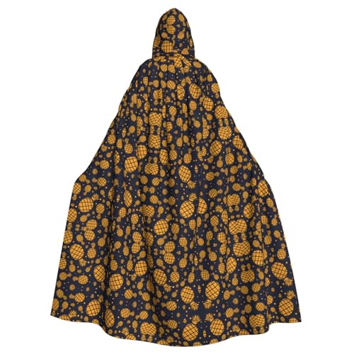 Bvrctyp Kapuzenumhang mit goldenem Ananas-Druck, mit Kapuze, Halloween, Weihnachten, Party, Cosplay-Kostüme Bvrctyp Kapuzenumhang mit goldenem Ananas-Druck, mit Kapuze, Halloween, Weihnachten, Party, Cosplay-Kostüme von Bvrctyp
