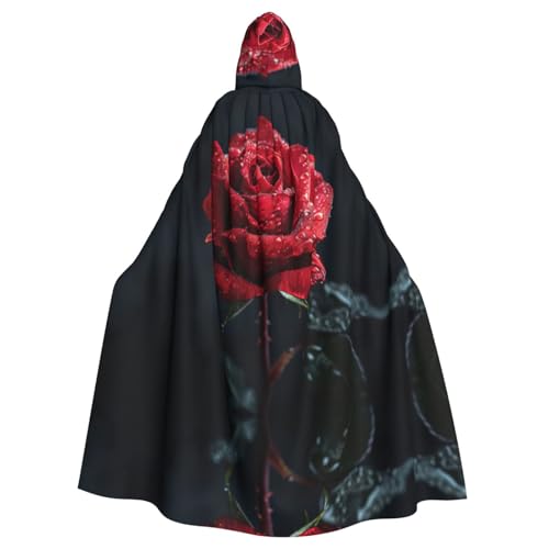 Bvrctyp Kapuzenumhang mit roter Rose und Kapuze, Halloween, Weihnachten, Party, Cosplay-Kostüme Bvrctyp Kapuzenumhang mit roter Rose und Kapuze, Halloween, Weihnachten, Party, Cosplay-Kostüme von Bvrctyp