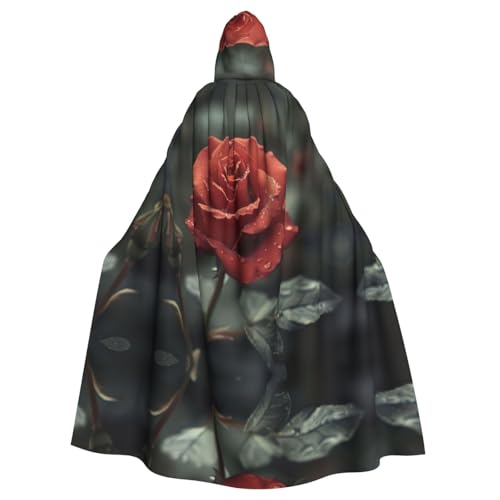 Bvrctyp Kapuzenumhang mit roter Rose und Kapuze, Halloween, Weihnachten, Party, Cosplay-Kostüme Bvrctyp Kapuzenumhang mit roter Rose und Kapuze, Halloween, Weihnachten, Party, Cosplay-Kostüme von Bvrctyp