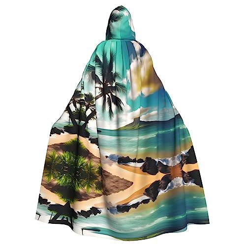 Bvrctyp Kapuzenumhang mit tropischem Strandpalmen-Druck, mit Kapuze, Halloween, Weihnachten, Party, Cosplay-Kostüme Bvrctyp Kapuzenumhang mit tropischem Strandpalmen-Druck, mit Kapuze, Halloween, Weihnachten, Party, Cosplay-Kostüme von Bvrctyp
