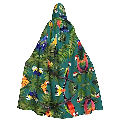 Bvrctyp Kapuzenumhang mit tropischen Pflanzen und Papageien, mit Kapuze, Halloween, Weihnachten, Party, Cosplay Bvrctyp Kapuzenumhang mit tropischen Pflanzen und Papageien, mit Kapuze, Halloween, Weihnachten, Party, Cosplay von Bvrctyp