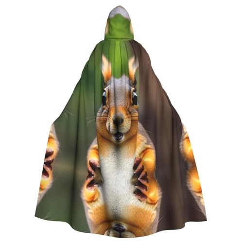Bvrctyp Lustiger Eichhörnchen-Umhang mit Kapuze und Tierdruck, für Halloween, Weihnachten, Party, Cosplay Bvrctyp Lustiger Eichhörnchen-Umhang mit Kapuze und Tierdruck, für Halloween, Weihnachten, Party, Cosplay von Bvrctyp