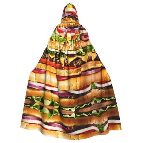Bvrctyp Lustiger Kapuzenumhang mit Kapuze mit Lebensmittelmuster, Halloween, Weihnachten, Party, Cosplay-Kostüme von Bvrctyp