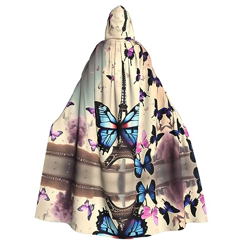 Bvrctyp Romantischer Pariser Eiffelaufdruck, Kapuzenumhang mit Kapuze, Halloween, Weihnachten, Party, Cosplay Bvrctyp Romantischer Pariser Eiffelaufdruck, Kapuzenumhang mit Kapuze, Halloween, Weihnachten, Party, Cosplay von Bvrctyp