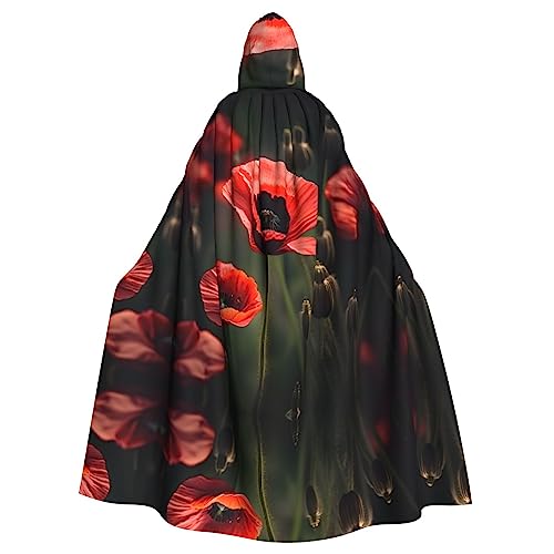 Bvrctyp Roter Mohnblumen-Umhang mit Kapuze, für Halloween, Weihnachten, Party, Cosplay-Kostüme Bvrctyp Roter Mohnblumen-Umhang mit Kapuze, für Halloween, Weihnachten, Party, Cosplay-Kostüme von Bvrctyp