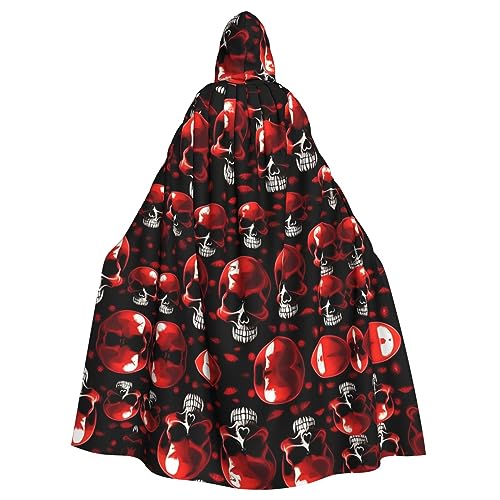Bvrctyp Roter Skelett-Aufdruck, Kapuzenumhang mit Kapuze, Halloween, Weihnachten, Party, Cosplay-Kostüme Bvrctyp Roter Skelett-Aufdruck, Kapuzenumhang mit Kapuze, Halloween, Weihnachten, Party, Cosplay-Kostüme von Bvrctyp