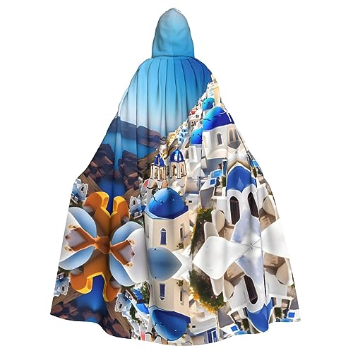 Bvrctyp Santorini Kapuzenumhang mit Kapuze, griechische Insel, Meerblick, Halloween, Weihnachten, Party, Cosplay Bvrctyp Santorini Kapuzenumhang mit Kapuze, griechische Insel, Meerblick, Halloween, Weihnachten, Party, Cosplay von Bvrctyp