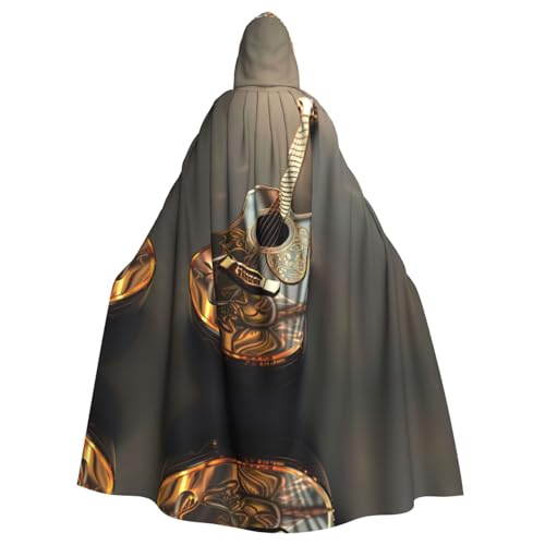 Bvrctyp Schöner Kapuzenumhang mit Kapuze und Gitarren-Druck, Halloween, Weihnachten, Party, Cosplay-Kostüm Bvrctyp Schöner Kapuzenumhang mit Kapuze und Gitarren-Druck, Halloween, Weihnachten, Party, Cosplay-Kostüm von Bvrctyp