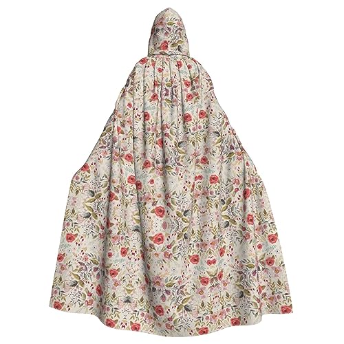 Bvrctyp Umhang mit Kapuze und Blumenblatt-Druck, für Halloween, Weihnachten, Party, Cosplay-Kostüme Bvrctyp Umhang mit Kapuze und Blumenblatt-Druck, für Halloween, Weihnachten, Party, Cosplay-Kostüme von Bvrctyp