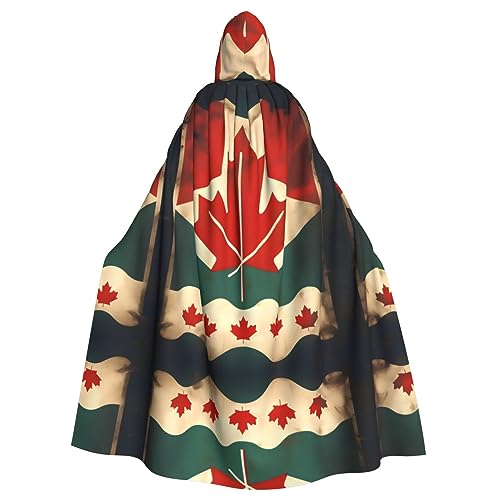 Bvrctyp Umhang mit Kapuze und Kanada-Flagge, Retro-Stil, für Halloween, Weihnachten, Party, Cosplay Bvrctyp Umhang mit Kapuze und Kanada-Flagge, Retro-Stil, für Halloween, Weihnachten, Party, Cosplay von Bvrctyp