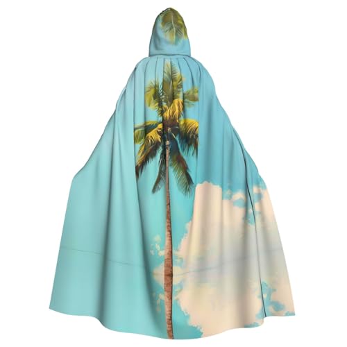 Bvrctyp Umhang mit Kapuze und Palmenaufdruck, für Halloween, Weihnachten, Party, Cosplay Bvrctyp Umhang mit Kapuze und Palmenaufdruck, für Halloween, Weihnachten, Party, Cosplay von Bvrctyp