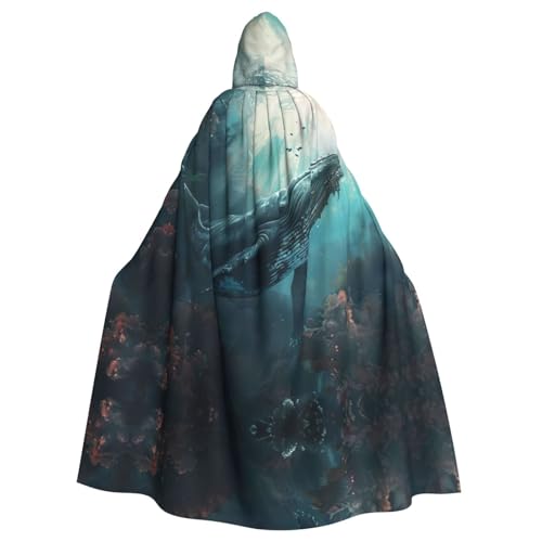 Bvrctyp Umhang mit Kapuze und Wal-Druck, für Halloween, Weihnachten, Party, Cosplay Bvrctyp Umhang mit Kapuze und Wal-Druck, für Halloween, Weihnachten, Party, Cosplay von Bvrctyp