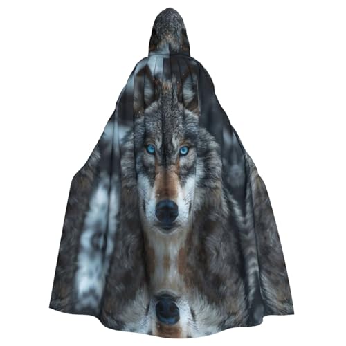 Kapuzenumhang mit blauen Augen, Wolfsdruck, mit Kapuze, Halloween, Weihnachten, Party, Cosplay Kapuzenumhang mit blauen Augen, Wolfsdruck, mit Kapuze, Halloween, Weihnachten, Party, Cosplay von Bvrctyp