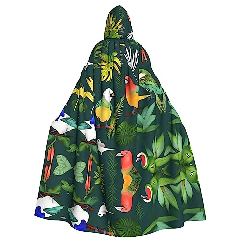 Kapuzenumhang mit tropischen Vögeln und Pflanzen, Blatt-Druck, mit Kapuze, Halloween, Weihnachten, Party, Cosplay-Kostüme Kapuzenumhang mit tropischen Vögeln und Pflanzen, Blatt-Druck, mit Kapuze, Halloween, Weihnachten, Party, Cosplay-Kostüme von Bvrctyp