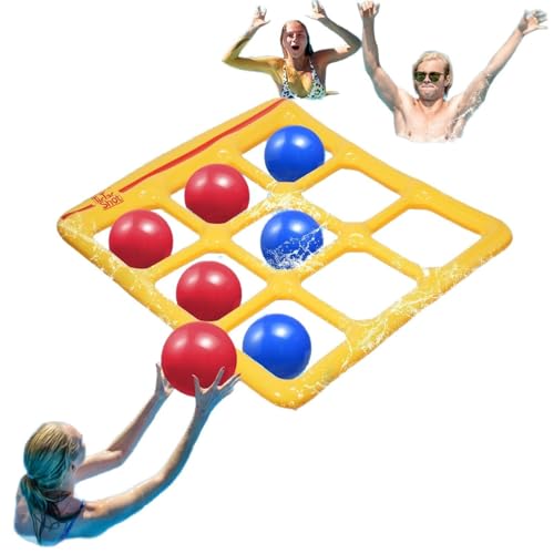 Aufblasbares Wasserspielzeug,9-Kästchen-Gitter-Wasserspielzeug, Pool Spielzeug mit 10 Aufblasbarer Ball,Poolspielzeug ab 5 Jahre,Wasserspiele Pool für Kinder und Erwachsene Pool Teststreifen (A) von Bxjinkele