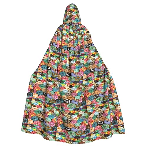 Bxzpzplj Donuts Karnevals-Umhang mit Kapuze, Unisex, Cosplay-Kostüme, Umhang für Erwachsene, 185 cm von Bxzpzplj