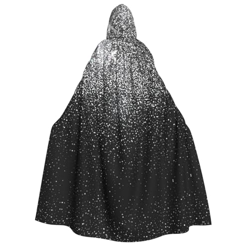 Bxzpzplj Glänzender silberfarbener Glitzer-Druck, Unisex-Kapuzenumhang für Männer und Frauen, Karnevalsmottoparty-Dekoration, Kapuzenumhang Bxzpzplj Glänzender silberfarbener Glitzer-Druck, Unisex-Kapuzenumhang für Männer und Frauen, Karnevalsmottoparty-Dekoration, Kapuzenumhang von Bxzpzplj