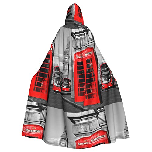 Bxzpzplj Kapuzenumhang für Erwachsene, Motiv: England, London, Telefondruck, Hexe, Cosplay, Kostüm, Karneval, Partyzubehör, 185 cm Bxzpzplj Kapuzenumhang für Erwachsene, Motiv: England, London, Telefondruck, Hexe, Cosplay, Kostüm, Karneval, Partyzubehör, 185 cm von Bxzpzplj