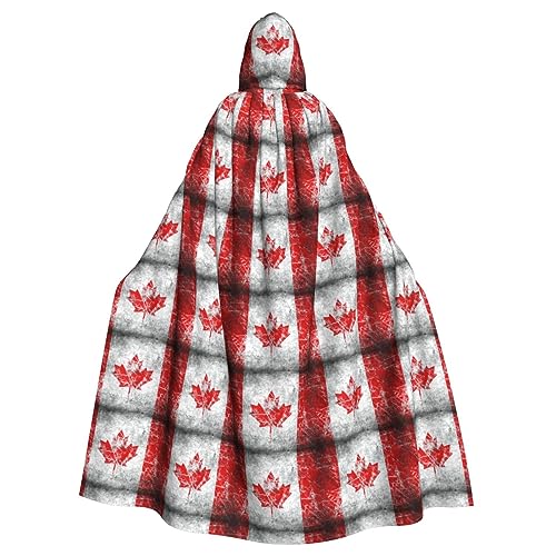 Bxzpzplj Kapuzenumhang mit Kanada-Flagge für Damen und Herren, Halloween-Kostüm, 185 cm von Bxzpzplj