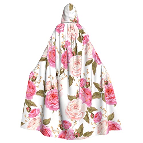 Bxzpzplj Kapuzenumhang mit Rosen-Blumendruck, Erwachsene, Karneval, Hexe, Cosplay, Kostüm, Karneval, Partyzubehör, 185 cm Bxzpzplj Kapuzenumhang mit Rosen-Blumendruck, Erwachsene, Karneval, Hexe, Cosplay, Kostüm, Karneval, Partyzubehör, 185 cm von Bxzpzplj