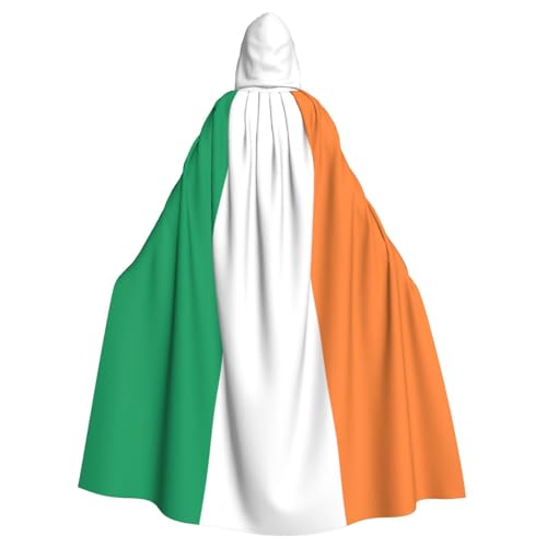 Bxzpzplj Kapuzenumhang mit irischer Flagge, für Erwachsene, Karneval, Hexe, Cosplay, Kostüm, Karneval, Partyzubehör, 185 cm von Bxzpzplj