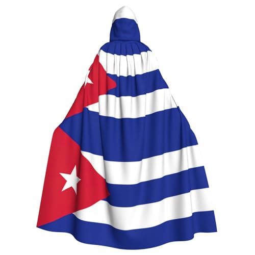Bxzpzplj Kapuzenumhang mit kubanischer Flagge, für Damen und Herren, Halloween-Kostüm, 185 cm von Bxzpzplj