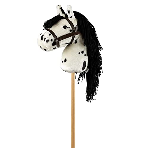 ByAstrup - Stokpaard Wit met zwart Gestippeld in rugzak von ByAstrup