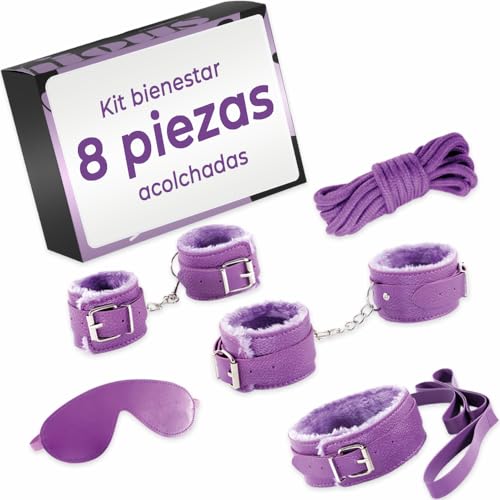 ByPlay Wellness-Set mit 8 gepolsterten Teilen, Kostümzubehör, verstellbare Handschellen für Themenspiele von ByPlay