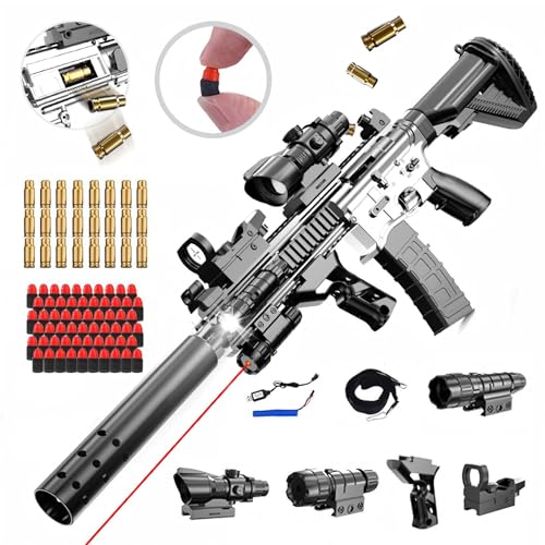 Bybykoi M416 Spielzeug Pistole Kinder Pistole Spielzeugpistole for Kinder,2 in 1 Soft Bullet Schaumstoff-Blaster Toy Gun Spielzeugpistole für 6+ Kindergeschenke von Bybykoi