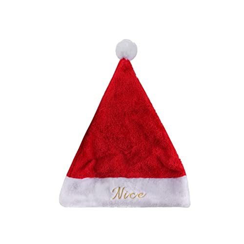 Bydezcon Weihnachtsmütze Weihnachtsmannmütze Urlaubsmütze für Erwachsene Unisex Komfort Hut für Weihnachten Party Cosplay Urlaub Hut für Unisex Erwachsene von Bydezcon