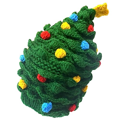 Gestrickte Weihnachtsbaummütze, hält den Kopf warm, Dekoration für Urlaub, Geburtstag, Neujahr, Party, Dekoration, Bartmütze von Bydezcon