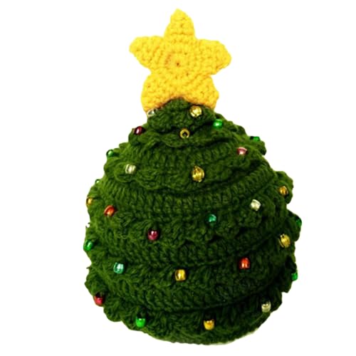 Gestrickte Weihnachtsbaummütze, hält den Kopf warm, Dekoration für Urlaub, Geburtstag, Neujahr, Party, Dekoration, Bartmütze von Bydezcon