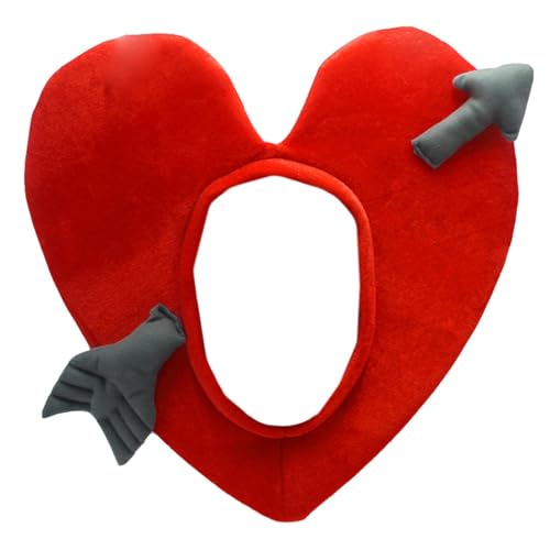 Byeaon Herzförmiges Outfit-Zubehör, ausgefallene Kopfbedeckung, Hut mit Liebesmotiv, bequemes Material, einzigartige Herzform, 45 x 40 x 2 cm, für Valentinstag Byeaon Herzförmiges Outfit-Zubehör, ausgefallene Kopfbedeckung, Hut mit Liebesmotiv, bequemes Material, einzigartige Herzform, 45 x 40 x 2 cm, für Valentinstag von Byeaon
