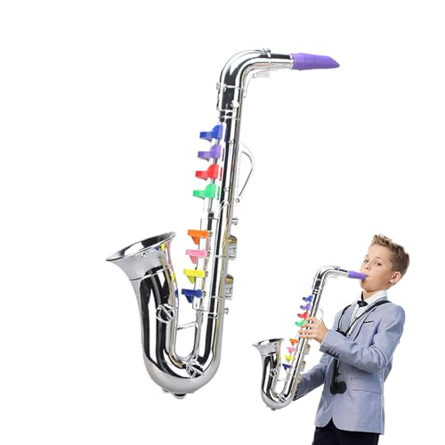 Byeaon Spielzeug-Saxophon-Requisite, Horn-Musikinstrument - Requisiten-Simulationsinstrumente,Instrumentensimulation, Musikinstrumentenmodelle, Musikinstrumente, multifunktionales frühes Lernspielzeug von Byeaon
