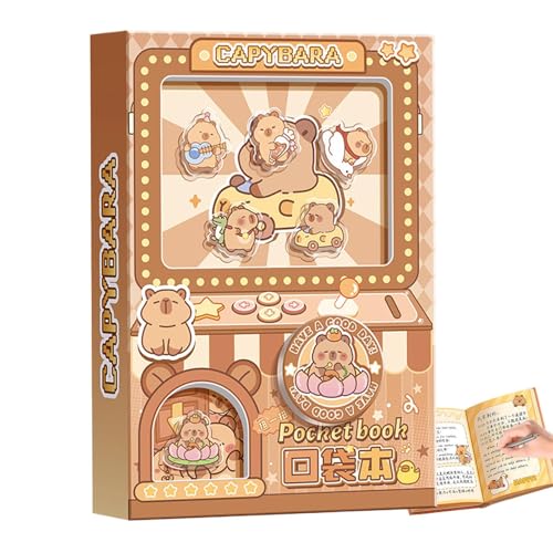 Capybara Gacha Taschenbuch, Kaw-aii Notizbuch, Tagebuch, Schreibwaren, Geschenk für Kinder, kreativer täglicher Schreibblock, 13,5 x 9,5 x 2,5 cm, für die Schule von Byeaon