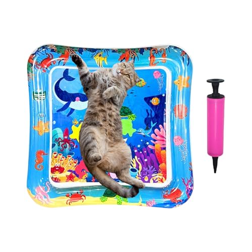 Kitten Water Play Matte, Pet Splash Pad Fun Matte, interaktives Sommerspiel -Accessoire, Faltbare Designfunktion, waschbarer Indoor -Gebrauch, 54x54 cm, für Outdoor Kitten Water Play Matte, Pet Splash Pad Fun Matte, interaktives Sommerspiel -Accessoire, Faltbare Designfunktion, waschbarer Indoor -Gebrauch, 54x54 cm, für Outdoor von Byeaon