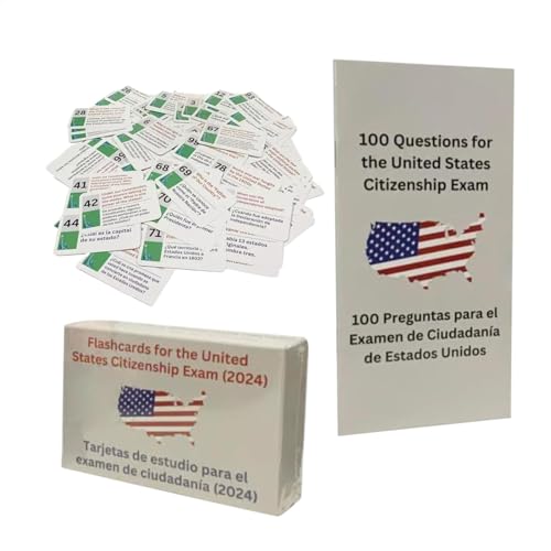 Us Citizenship Civics Questions And Answers, Us Civics Test Flash Cards, Einbürgerungsprüfungsvorbereitungsbuch, leicht verständliches Format, umfassender Studienleitfaden, 15 x 10 x 3 cm von Byeaon
