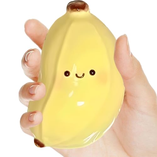 Weiches Bananen-Squeeze-Spielzeug, Obststressspielzeug, matschiger Bananenball, realistisches Neuheit Design, Multi-Szenen-Genuss, 9x6 cm/3,54 x 2,36 Zoll, für Kinder Erwachsene Weiches Bananen-Squeeze-Spielzeug, Obststressspielzeug, matschiger Bananenball, realistisches Neuheit Design, Multi-Szenen-Genuss, 9x6 cm/3,54 x 2,36 Zoll, für Kinder Erwachsene von Byeaon