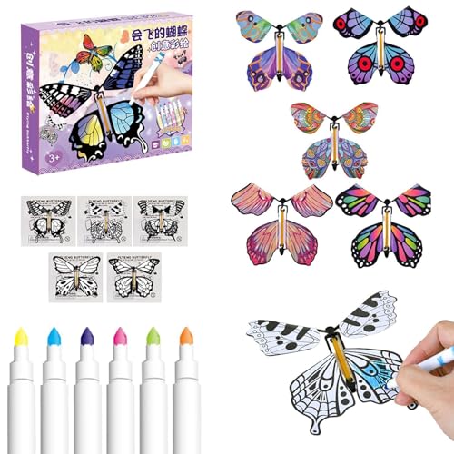 Wind Up Butterfly for Cards | Flying Butterfly Toy | Rubber Band Powered Wind Up Butterflies | Magic Flying Toys | Surprise Flying Paper Butterflies | Interactive Flying Toys for Colorful Bookmark Gr Wind Up Butterfly for Cards | Flying Butterfly Toy | Rubber Band Powered Wind Up Butterflies | Magic Flying Toys | Surprise Flying Paper Butterflies | Interactive Flying Toys for Colorful Bookmark Gr von Byeaon