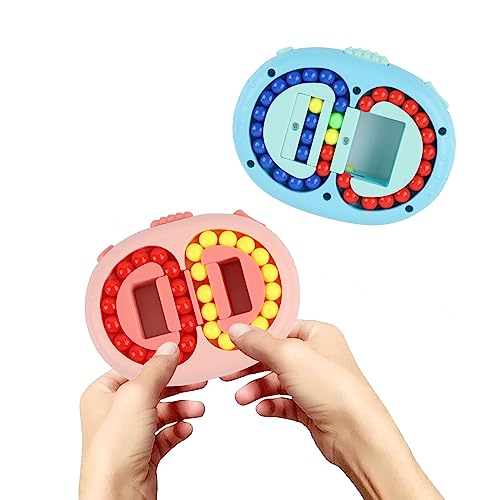 2 Stück Magic Bean Rotating Cube Toy, Intelligence Fingertip Zauberwürfel Kreativer Magic Bean Dekompression Spielzeug Lernspielzeug Magic Bean für Kinder Teens Erwachsene von Byffoer