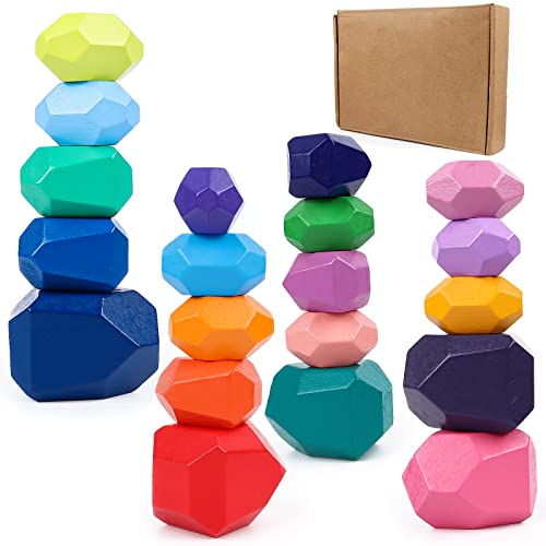 Byffoer 20 Stück Stapelsteine, Stapelsteine Farbiger Holzspielzeug Balanciersteine für Kinder Feinmotorik Holzspielzeug Trainiert das Gleichgewicht und die Kreativen Fähigkeiten der Kinder Byffoer 20 Stück Stapelsteine, Stapelsteine Farbiger Holzspielzeug Balanciersteine für Kinder Feinmotorik Holzspielzeug Trainiert das Gleichgewicht und die Kreativen Fähigkeiten der Kinder von Byffoer
