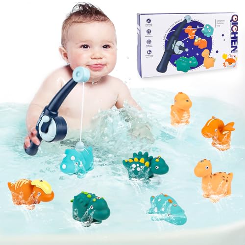 Byffor Badespielzeug Baby ab 1 2 3 Jahr, Dinosaurier Badewannenspielzeug, Angelspiel Wasserspielzeug Kinder mit Angelstäbe,Badewannen Spielzeug Magnet Dinosaurier,Fische Angeln Spielzeug für Kleinkin Byffor Badespielzeug Baby ab 1 2 3 Jahr, Dinosaurier Badewannenspielzeug, Angelspiel Wasserspielzeug Kinder mit Angelstäbe,Badewannen Spielzeug Magnet Dinosaurier,Fische Angeln Spielzeug für Kleinkin von Byffoer
