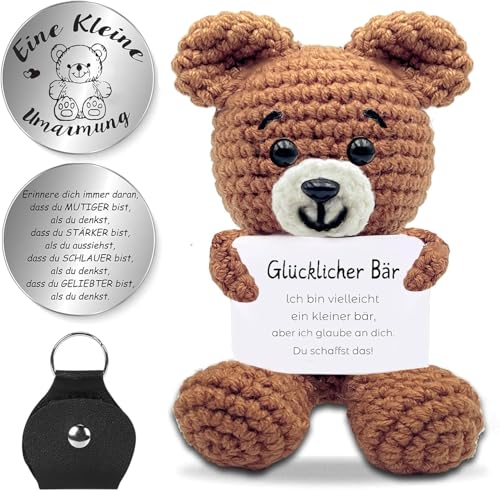Glücksbringer Bär Pocket Hug Geschenk Für Frauen,Emotionaler Unterstützungs-Häkelbär Lustige Mutmacher Kinder Geschenk,Einzigartiges Mutmacher-Geschenk für Frauen, Männer und Kinder Glücksbringer Bär Pocket Hug Geschenk Für Frauen,Emotionaler Unterstützungs-Häkelbär Lustige Mutmacher Kinder Geschenk,Einzigartiges Mutmacher-Geschenk für Frauen, Männer und Kinder von Byffoer